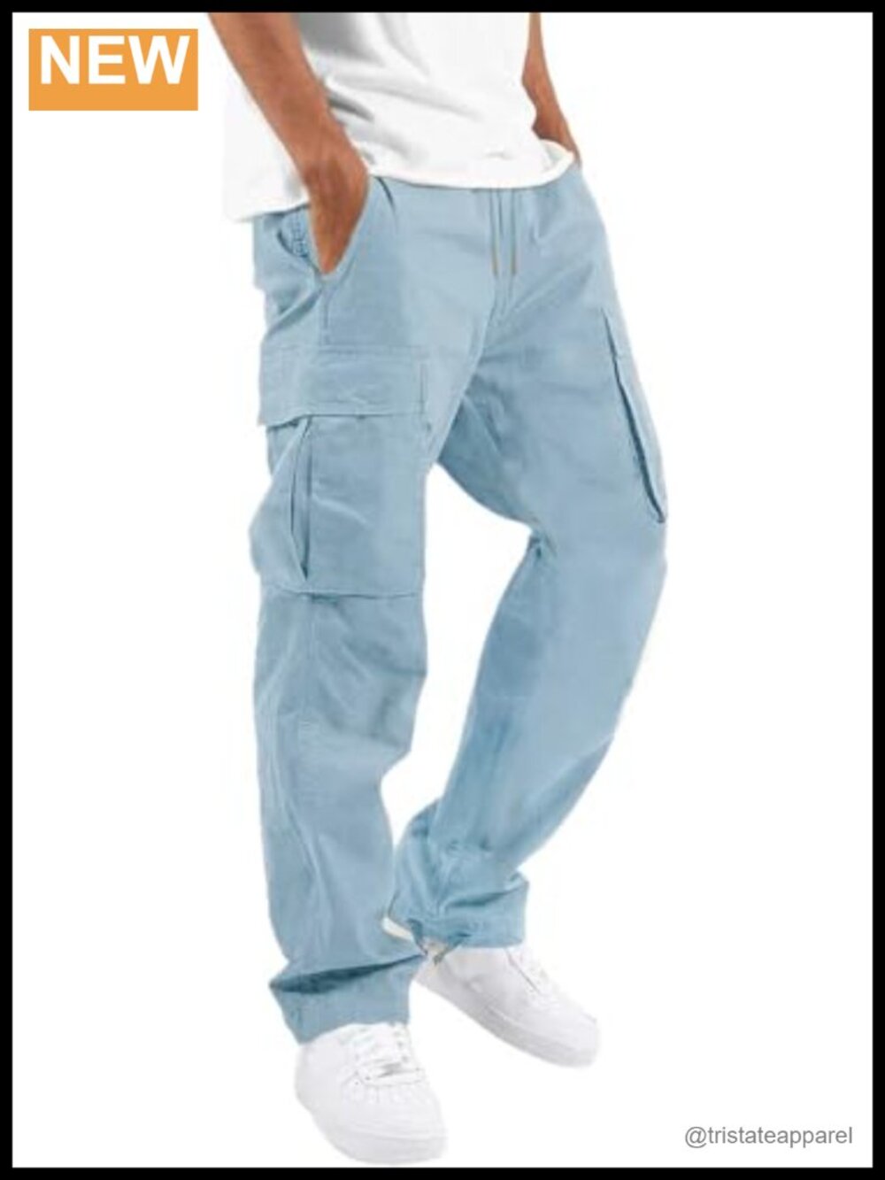 Men's Joggers Pants Hiking Drawstring Chino Cargo Straight Leg
